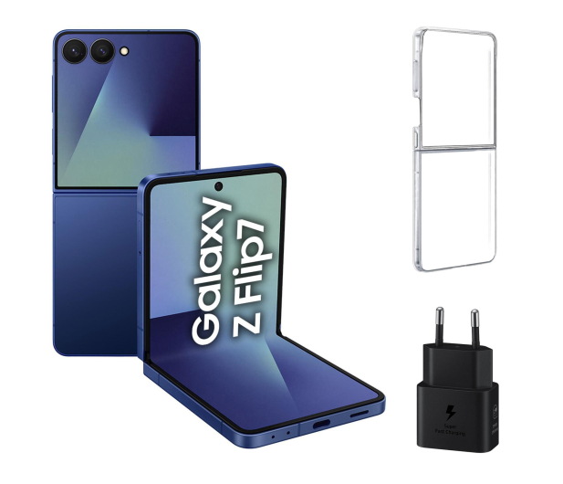 Samsung Galaxy Z Flip7 12/512GB Granatowy + Clear Case + Charger - 1347407 - zdjęcie